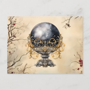Cartes Pour Fêtes Annuelles Boule de cristal noir Papier parchemin Arbres Feui