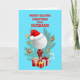 Cartes Pour Fêtes Annuelles Boule de golf de Noël du mari