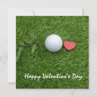 Boule de golf et coeur rouge avec amour Saint Vale