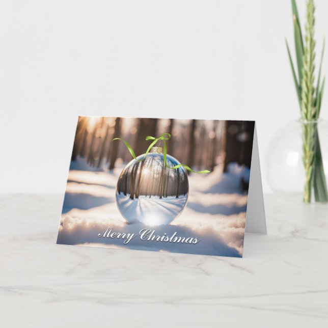 Cartes Pour Fêtes Annuelles Boule de lentilles ornementales de Noël (Devant)