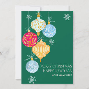 Cartes Pour Fêtes Annuelles Boule de Noël aquarelle