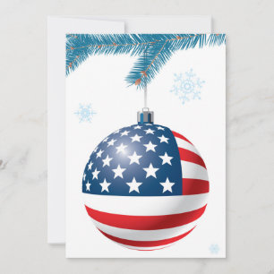Cartes Pour Fêtes Annuelles Boule de Noël avec le drapeau des USA