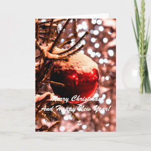 Cartes Pour Fêtes Annuelles Boule de Noël Lumière Rouge
