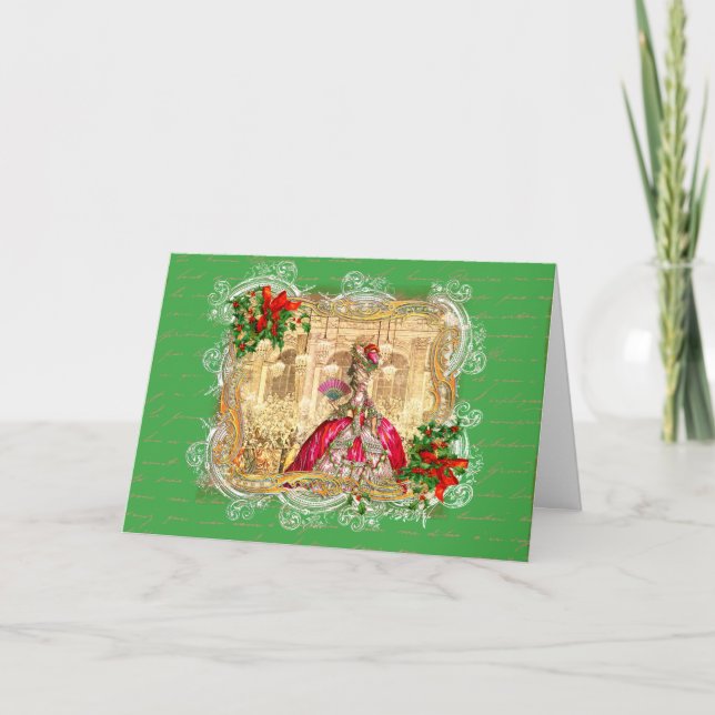 Cartes Pour Fêtes Annuelles Boule de Noël Marie Antoinette (Devant)