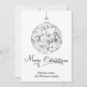 Cartes Pour Fêtes Annuelles Boule de Noël minimaliste