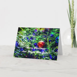 Cartes Pour Fêtes Annuelles Boule de Noël Rouge Vert