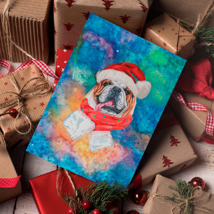 Cartes Pour Fêtes Annuelles Bouledogue Anglais Race Chien Noël