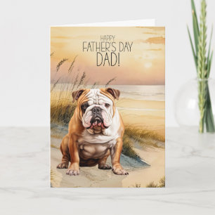Cartes Pour Fêtes Annuelles Bouledogue anglais Sunset Beach Fête des Pères