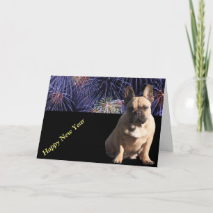 Cartes Pour Fêtes Annuelles Bouledogue français Nouvel An French Bulldog