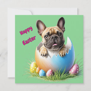 Cartes Pour Fêtes Annuelles Bouledogue français oeuf de Pâques French Bulldog
