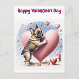 Cartes Pour Fêtes Annuelles Bouledogue français Saut de coeur Bouledogue franç