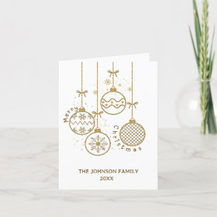 Cartes Pour Fêtes Annuelles Boules de décoration de Noël doré non photo