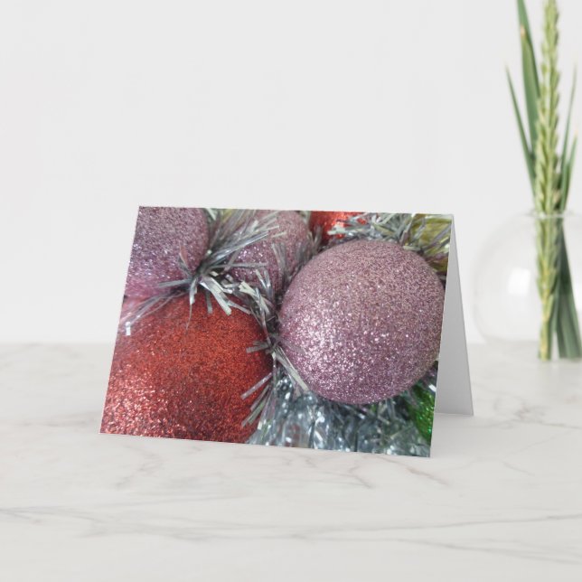 Cartes Pour Fêtes Annuelles Boules de Noël (Devant)