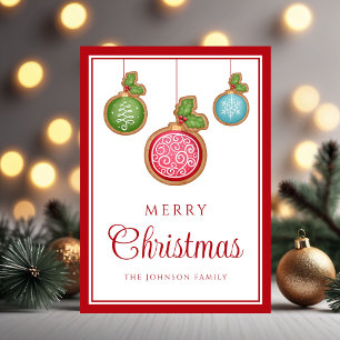 Cartes Pour Fêtes Annuelles Boules de Noël au pain d'épice moderne