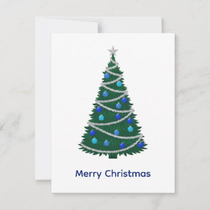 Cartes Pour Fêtes Annuelles Boules de Noël bleues élégantes simples contempora