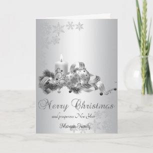 Cartes Pour Fêtes Annuelles Boules de Noël,Boule de bougie Flocons d'argent