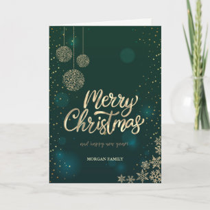 Cartes Pour Fêtes Annuelles Boules de Noël Chic Flocons de neige