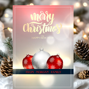 Cartes Pour Fêtes Annuelles Boules de Noël élégantes