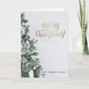 Cartes Pour Fêtes Annuelles Boules de Noël élégantes avec paillettes argentées