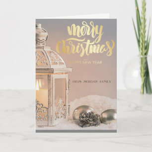 Cartes Pour Fêtes Annuelles Boules de Noël élégantes, Lanterne