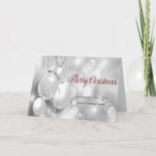 Cartes Pour Fêtes Annuelles Boules de Noël élégantes, Vœux de l'entreprise