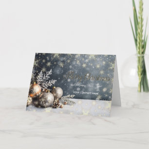Cartes Pour Fêtes Annuelles Boules de Noël Flocons de neige Gris Société Félic