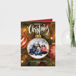 Cartes Pour Fêtes Annuelles Boules de Noël Photo d'arbre de Noël