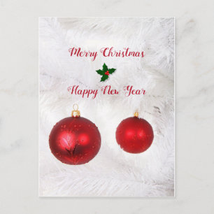 Cartes Pour Fêtes Annuelles Boules de Noël rouges