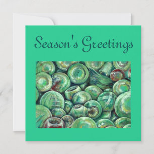 Cartes Pour Fêtes Annuelles Boules de Noël vertes