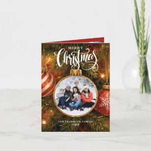 Cartes Pour Fêtes Annuelles Boules de sapin de Noël Élégant 2 Photo