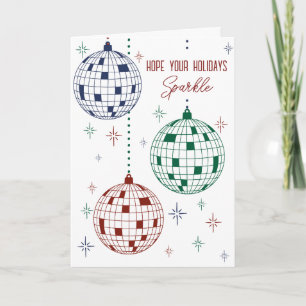 Cartes Pour Fêtes Annuelles Boules disco Ornements Mignons Contemporains