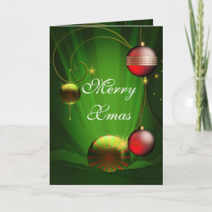 Cartes Pour Fêtes Annuelles Boules rouges Joyeux Noël