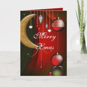 Cartes Pour Fêtes Annuelles Boules rouges Joyeux Noël