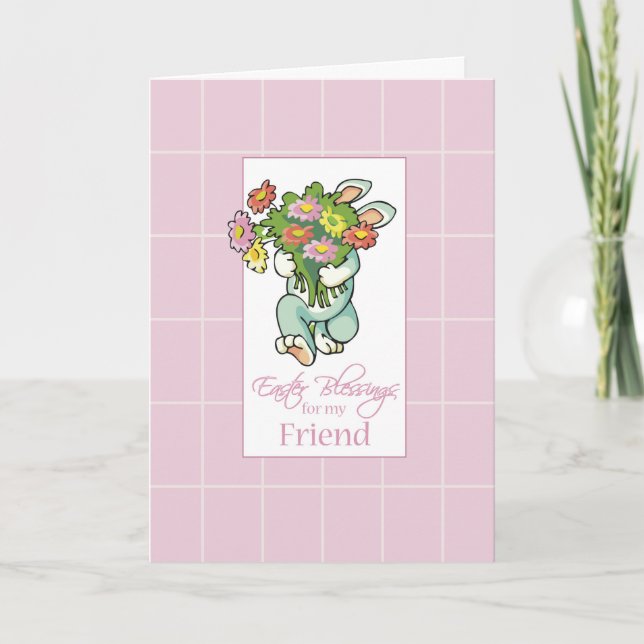 Cartes Pour Fêtes Annuelles Bouquet d'ami des bénédictions de Pâques (Devant)