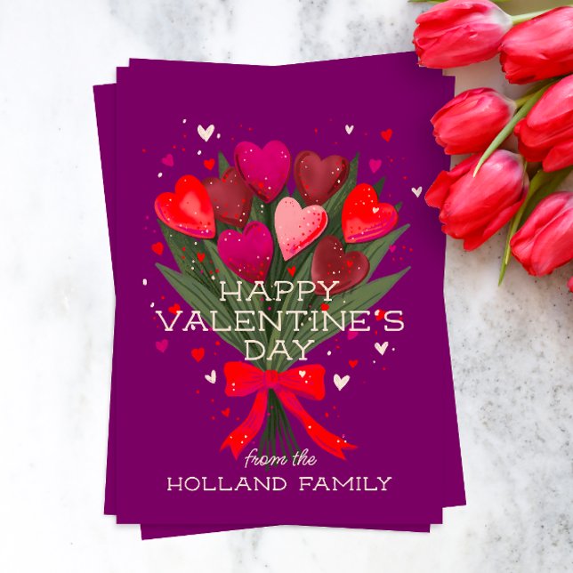 Cartes Pour Fêtes Annuelles Bouquet de cœur pour la Saint-Valentin (Créateur téléchargé)