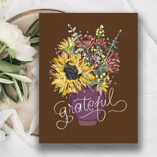 Cartes Pour Fêtes Annuelles Bouquet de remerciement de Thanksgiving