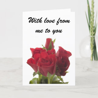 Cartes Pour Fêtes Annuelles Bouquet de roses rouges - Avec amour de moi pour v