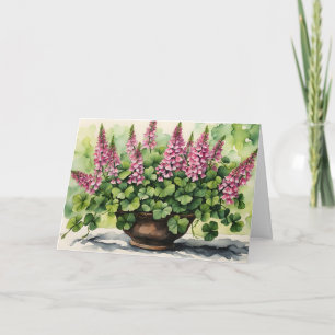 Cartes Pour Fêtes Annuelles Bouquet de Shamrocks et Foxglove Saint Patrick's D