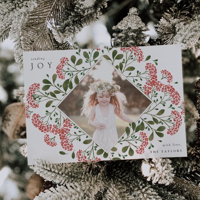 Cartes Pour Fêtes Annuelles Bouquet d'hiver | Aquarelle photo botanique (Créateur téléchargé)