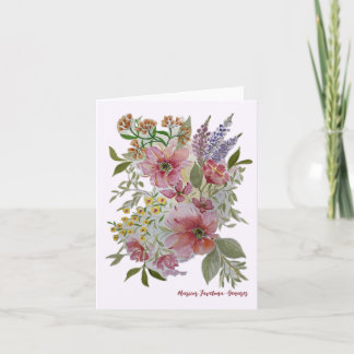 Cartes Pour Fêtes Annuelles Bouquet rouge floral Note/Carte de voeux