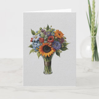 Cartes Pour Fêtes Annuelles Bouquet sur blanc