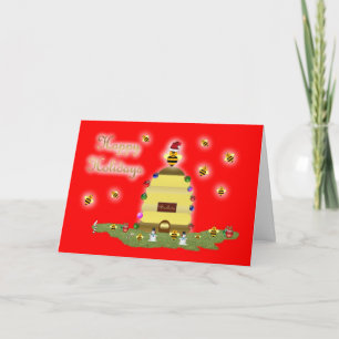 Cartes Pour Fêtes Annuelles Bourdonnement de rucher d'abeille de miel
