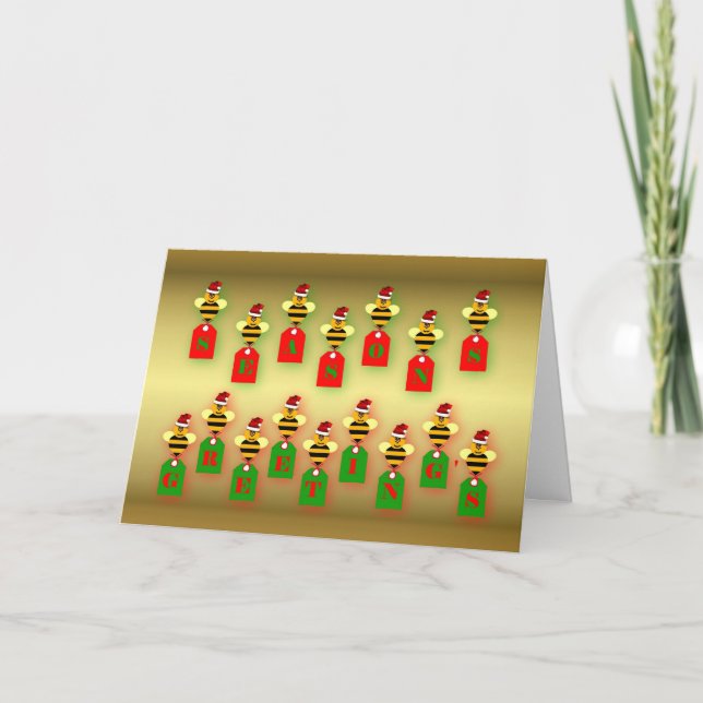 Cartes Pour Fêtes Annuelles Bourdonnement de rucher d'abeille de miel de (Devant)