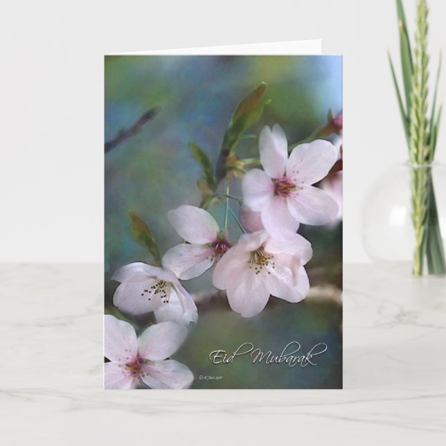 Cartes Pour Fêtes Annuelles Bourgeons de ressort - Eid Mubarak (Devant)