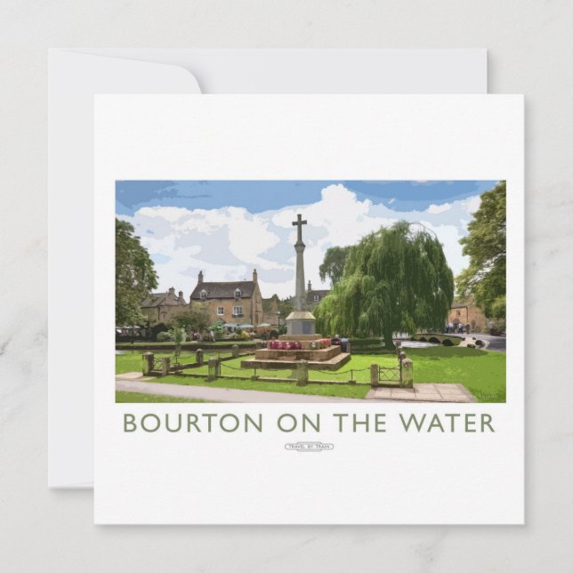 Cartes Pour Fêtes Annuelles Bourton sur l'affiche du chemin de fer (Devant)