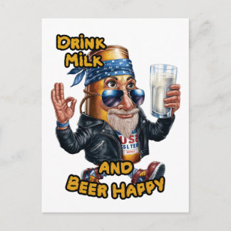 Cartes Pour Fêtes Annuelles Bouteille de bière drôle et colorée sur une