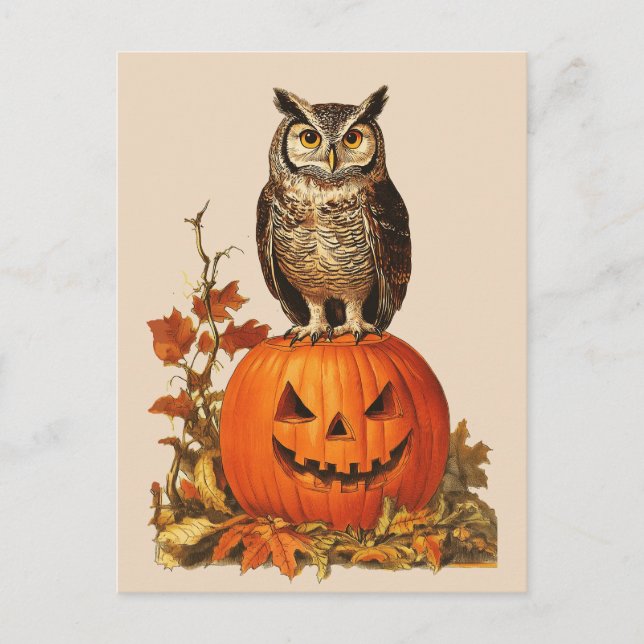 CARTES POUR FÊTES ANNUELLES BOUTEILLE DE NUIT SUR HALLOWEEN CITROUILLE ET AUTO (Devant)