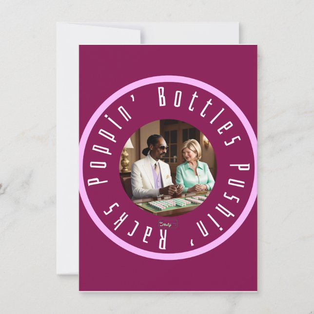 Cartes Pour Fêtes Annuelles Bouteilles Poppin et Pushin Racks Mahj Martha & Sn (Devant)