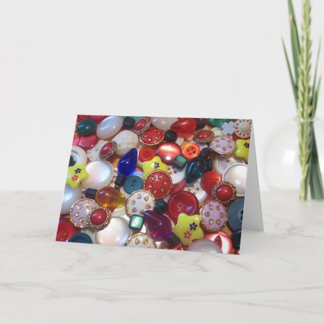 Cartes Pour Fêtes Annuelles Bouton de Noël enjoué (Devant)