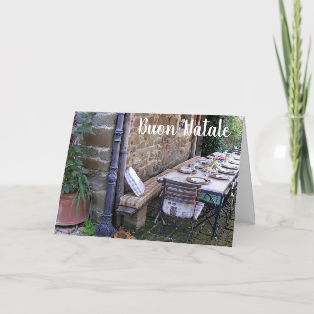 CARTES POUR FÊTES ANNUELLES BOUTON NATALE - NOËL ITALIEN (Devant)